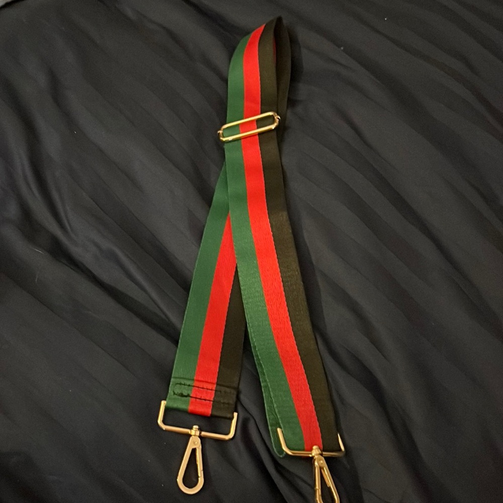 Red, Green, Black Guitar Bag Strap